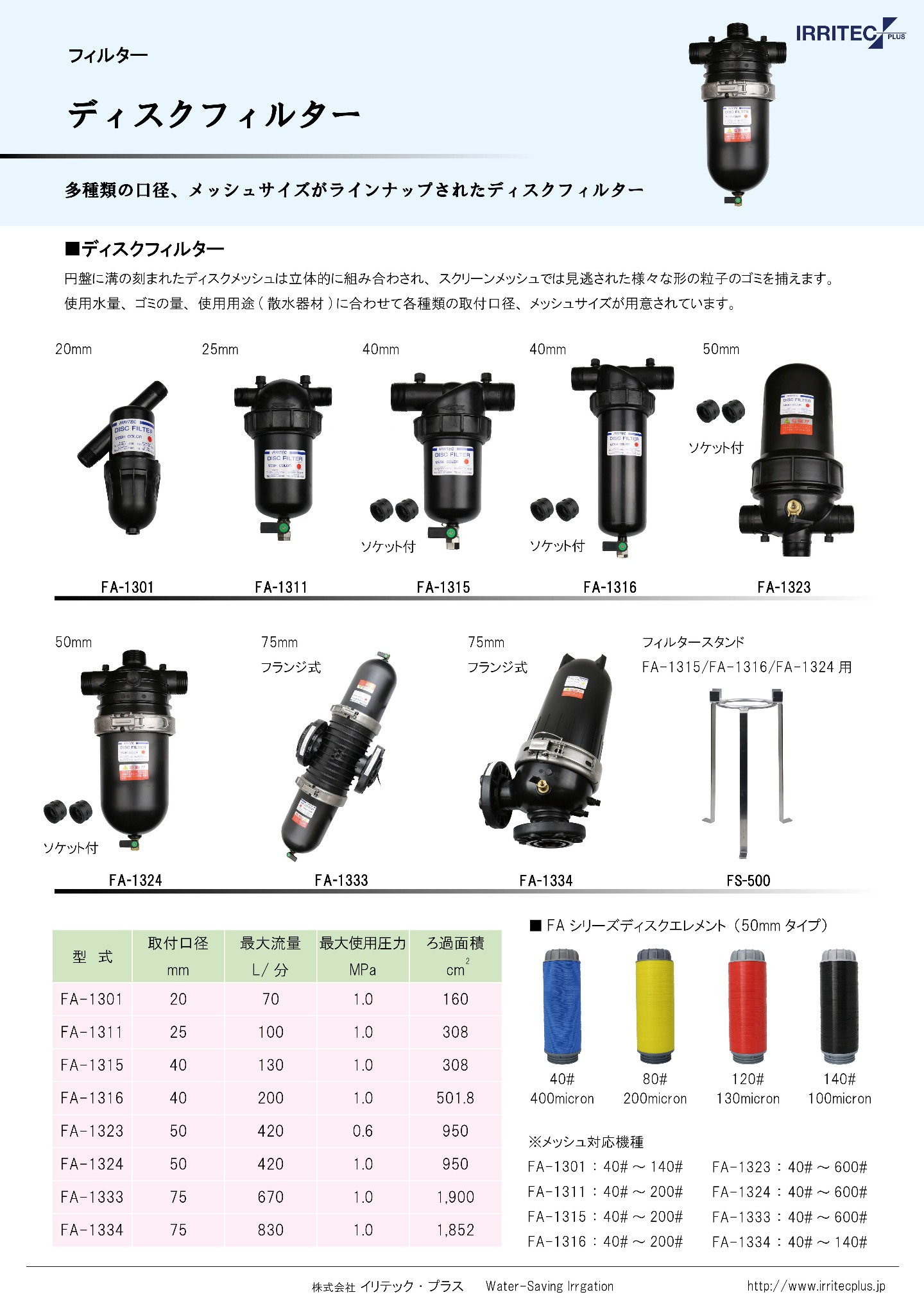 注文割引 Slow-Lifeイリテック ディスクフィルター 50mm デュアル 80# FA-1324-080